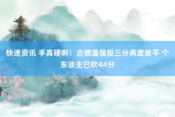 快速资讯 手真硬啊！古德温强投三分再度扳平 个东谈主已砍44分