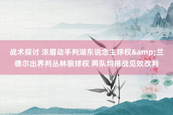 战术探讨 浓眉动手判湖东说念主球权&兰德尔出界判丛林狼球权 两队均挑战见效改判